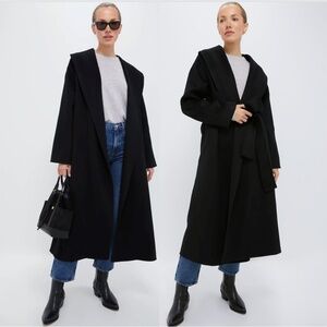 VINTAGE super soft Cashmere Wrap vintage "robe" Black Coat